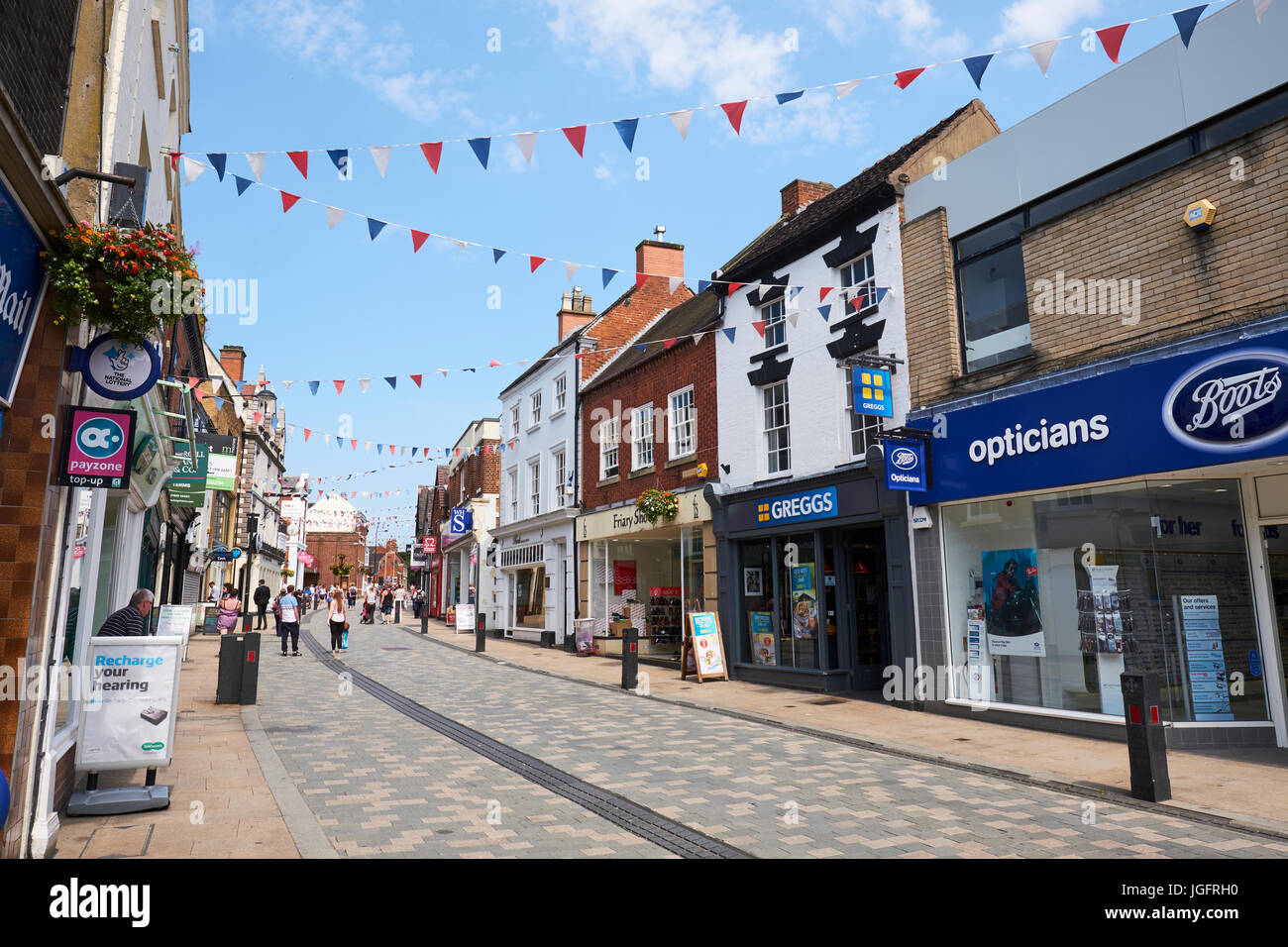 The High Street, Uttoxeter, Staffordshire, UK Stock Photo