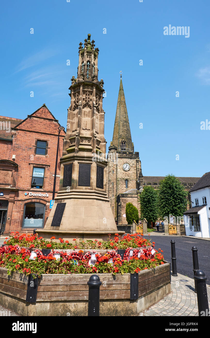 War Memorial, Market Place, Uttoxeter, Staffordshire, UK Stock Photo