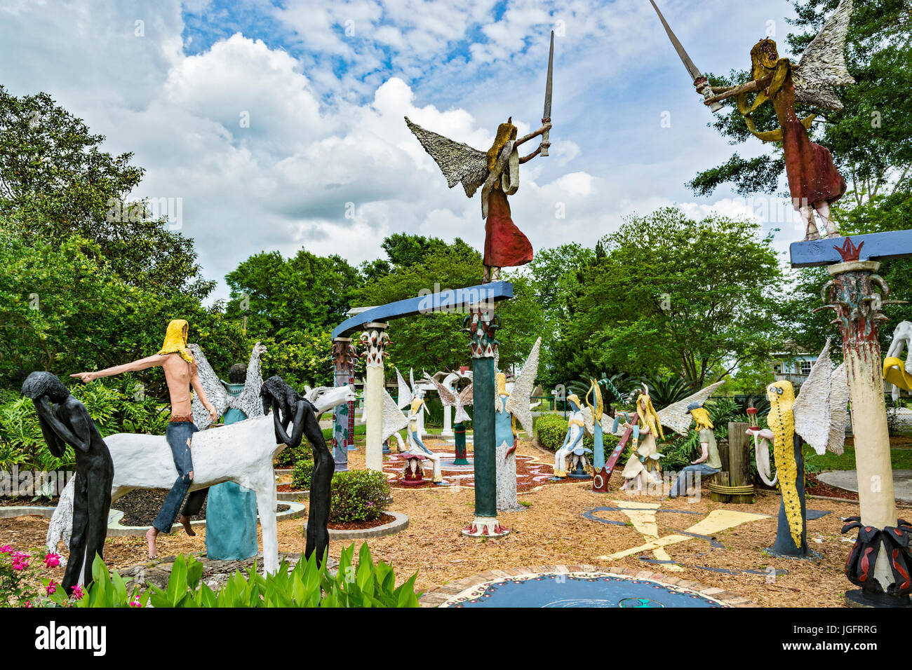 Louisiana, Terrebonne Parish, Chauvin Sculpture Garden, The Art of Kenny Hill Stock Photo