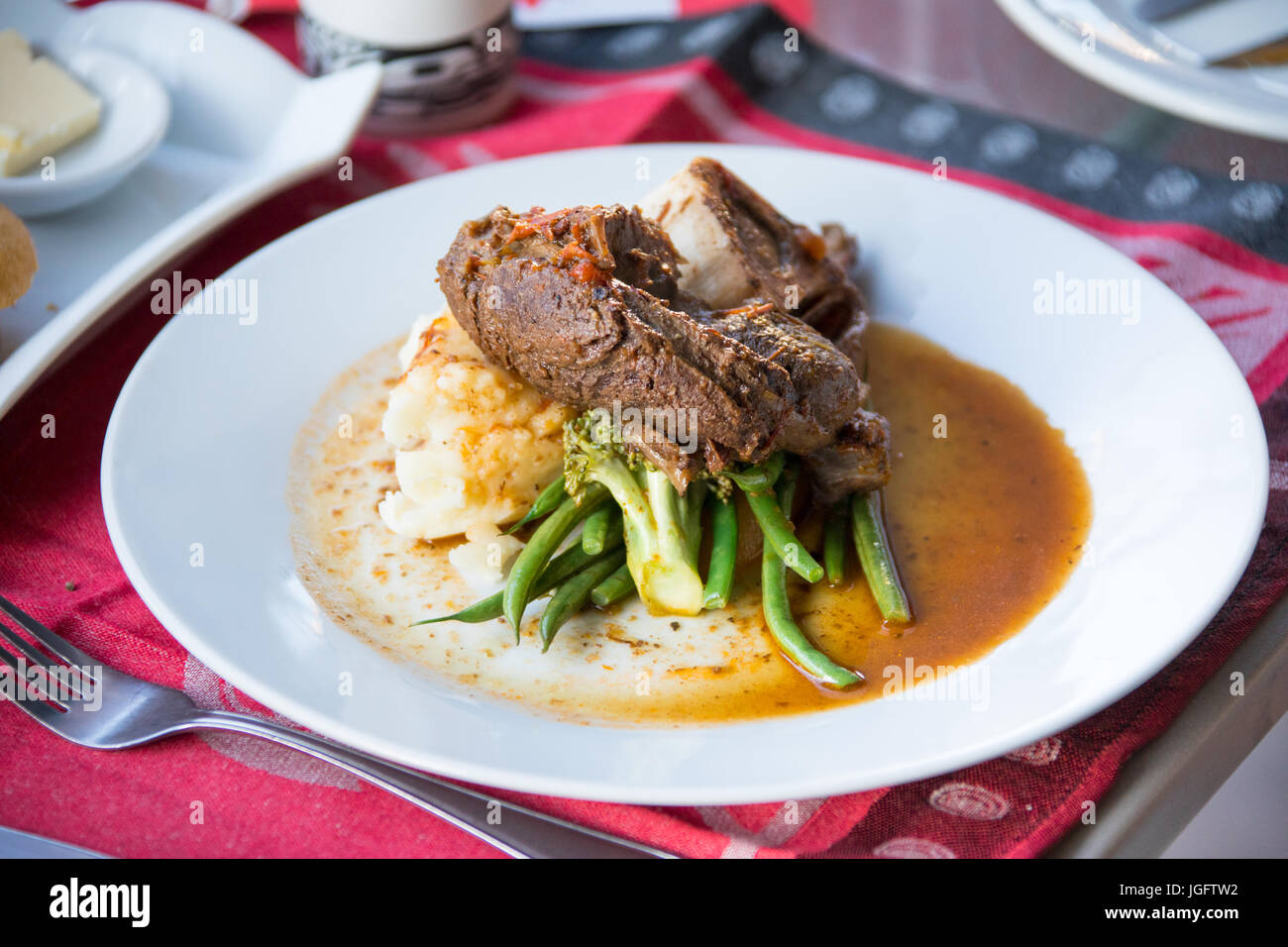 Elk Shank at Salmon N' Bannock Native Food Bistro, Fairfield Slopes, Vancouver, Canada Stock Photo