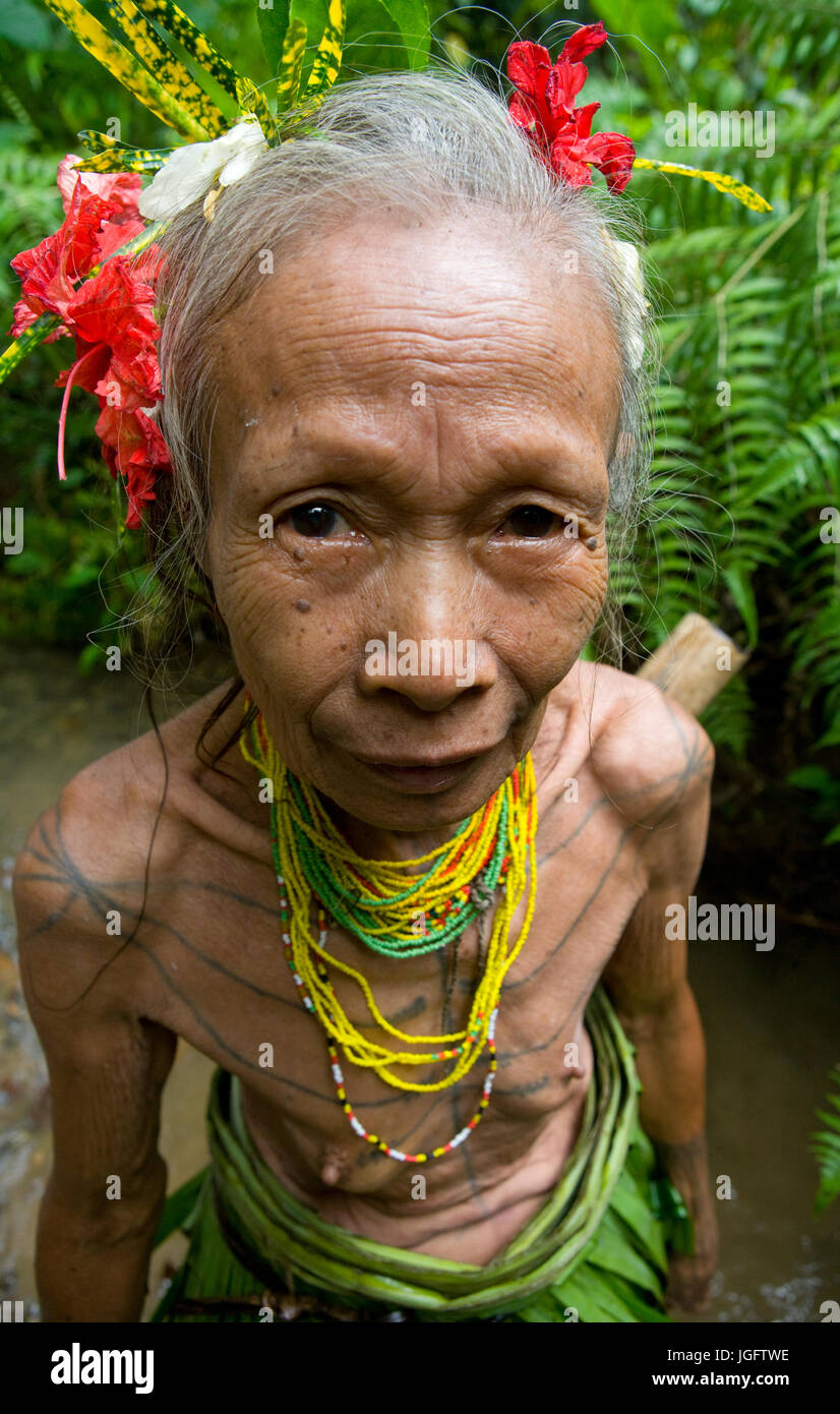 Mentawai People West Sumatra Siberut Island Indonesia 16 November 2010 Portrait Of An Old