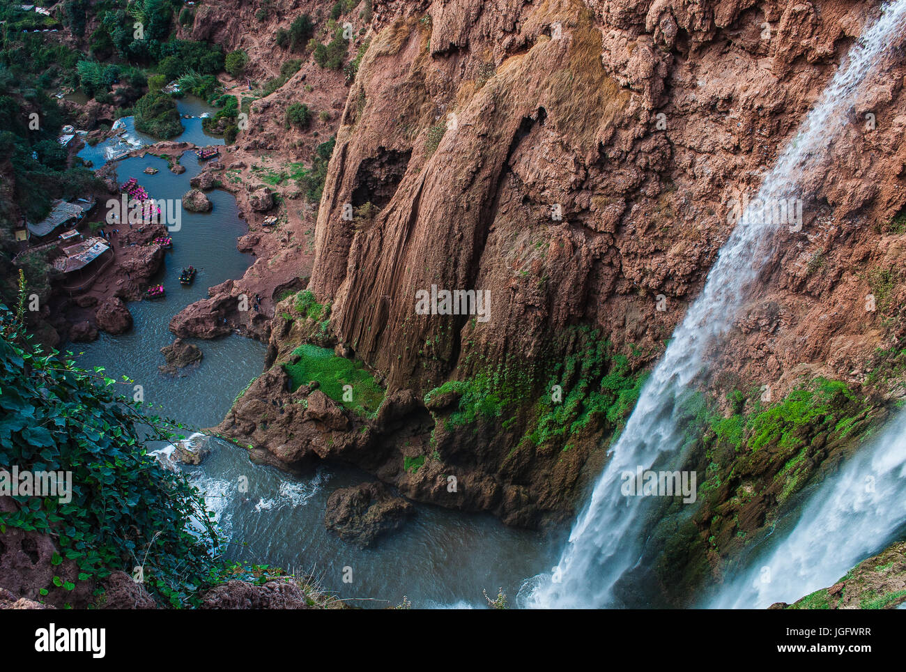 Ouzoud Falls Cascades d'Ouzoud in Atlas Mountains in Morocco Stock Photo