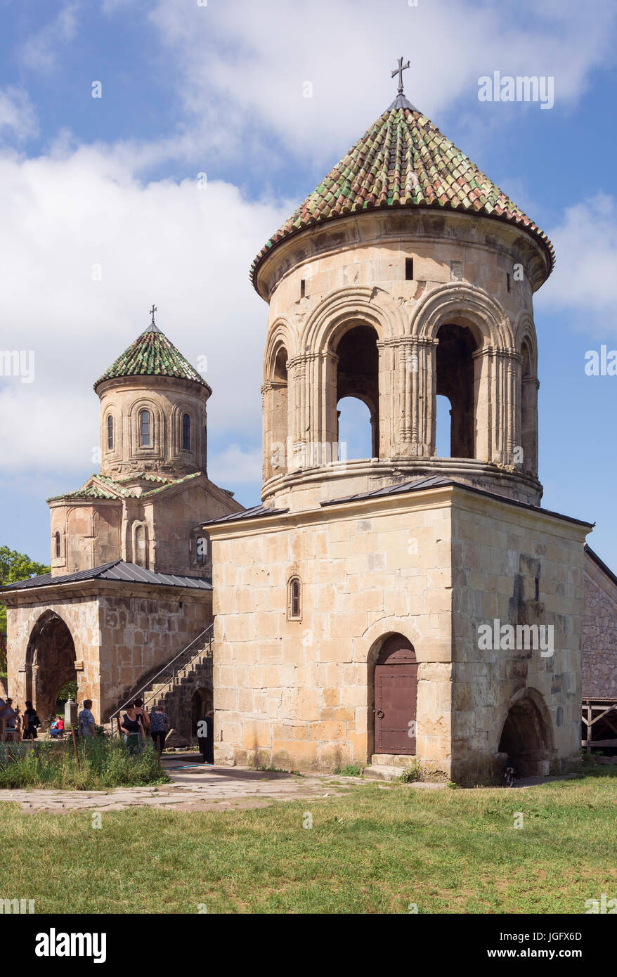 Belfry and St. Nicholas Church, Gelati Monastery, Kutaisi, Imereti Province (Mkhare), Georgia Stock Photo