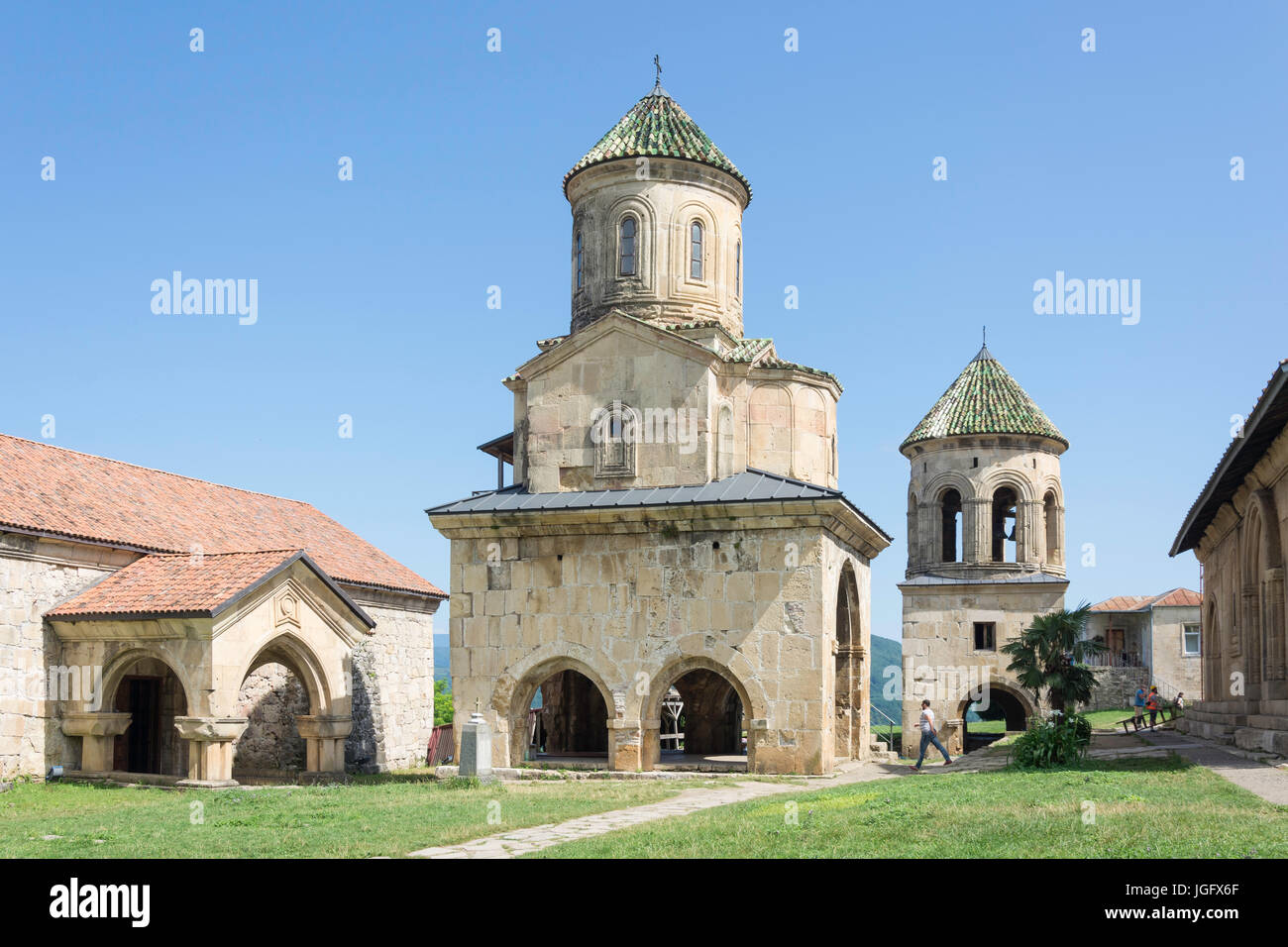 St. Nicholas Church and Belfry, Gelati Monastery, Kutaisi, Imereti Province (Mkhare), Georgia Stock Photo