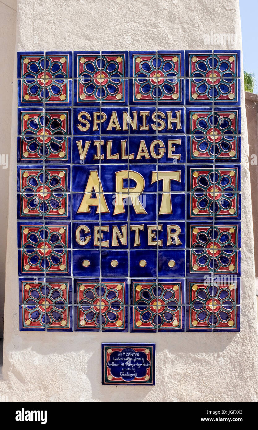 Spanish Village Art Center, Balboa Park, San Diego, California Stock