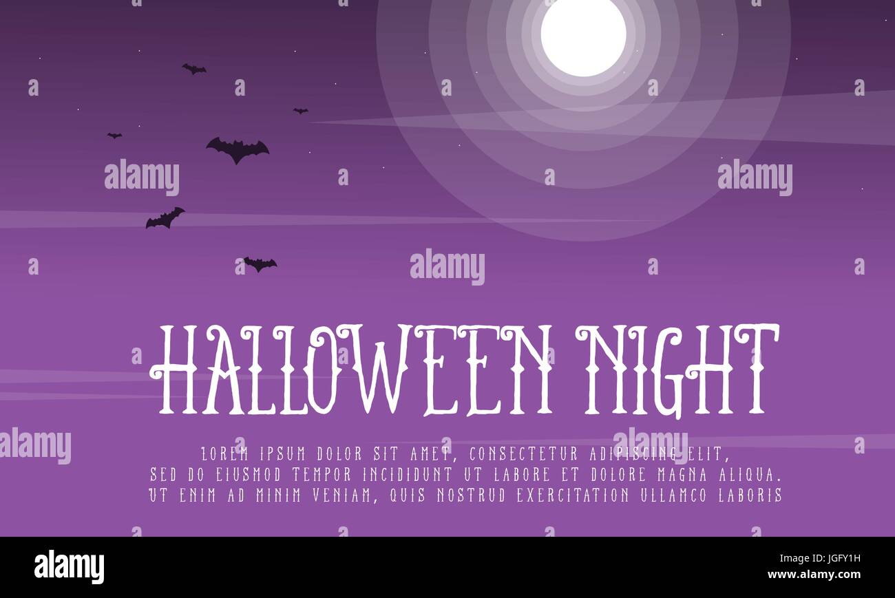 Halloween night background with bat Stock Vector Image & Art - Alamy