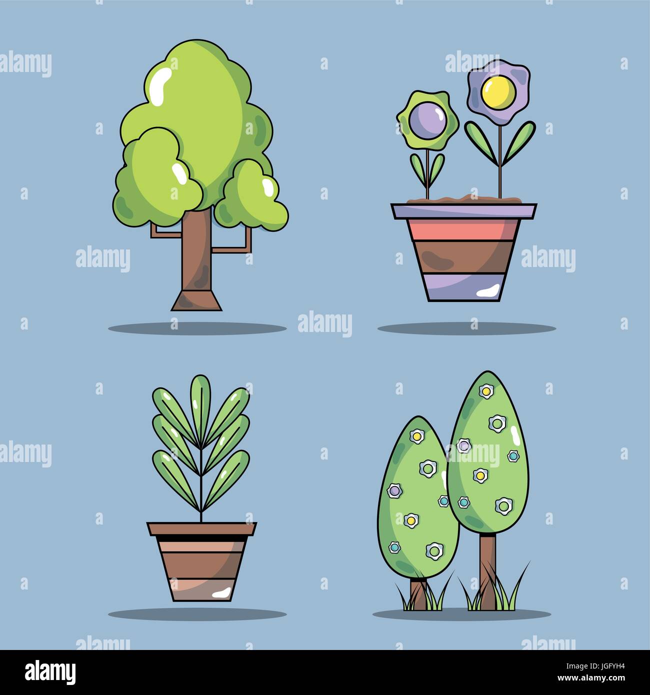 set ecology conservation and environment care concept Stock Vector ...