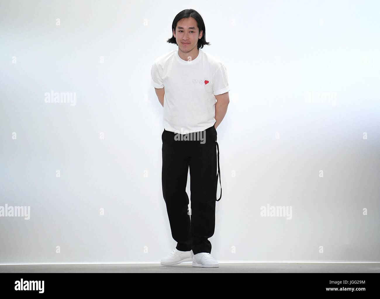 Designer Hien pictured at his label's fashion show during the Mercedes