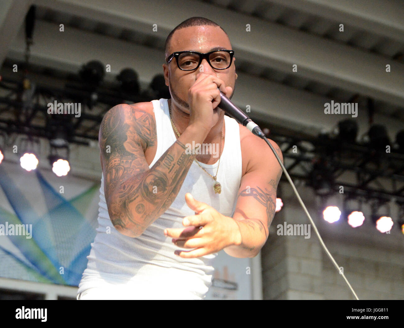 Milwaukee, Wisconsin, USA. 6th July, 2017. Rap artist Vincent VanGreat