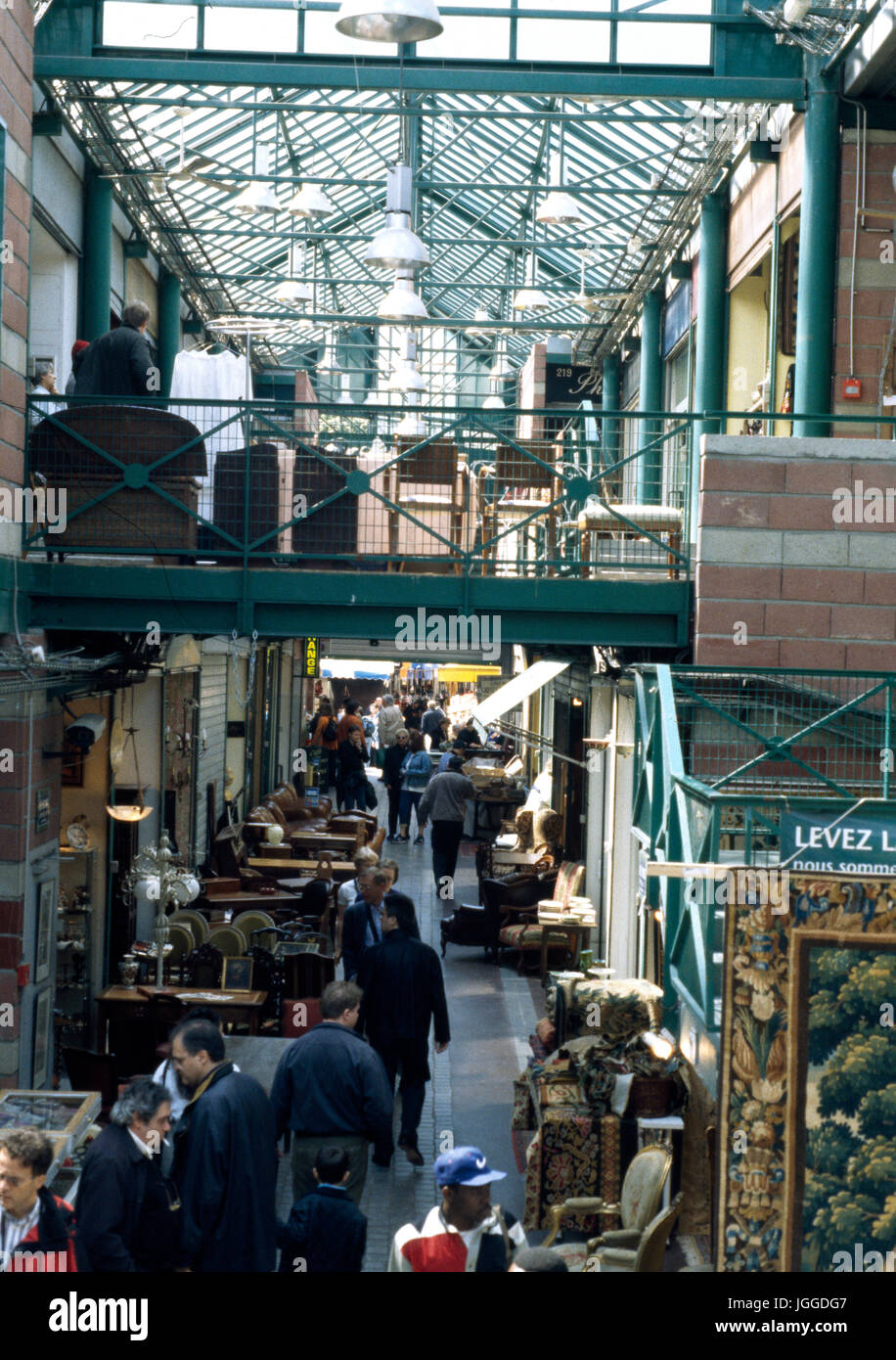 French flea market at Avenue Marc Sangnier Stock Photo