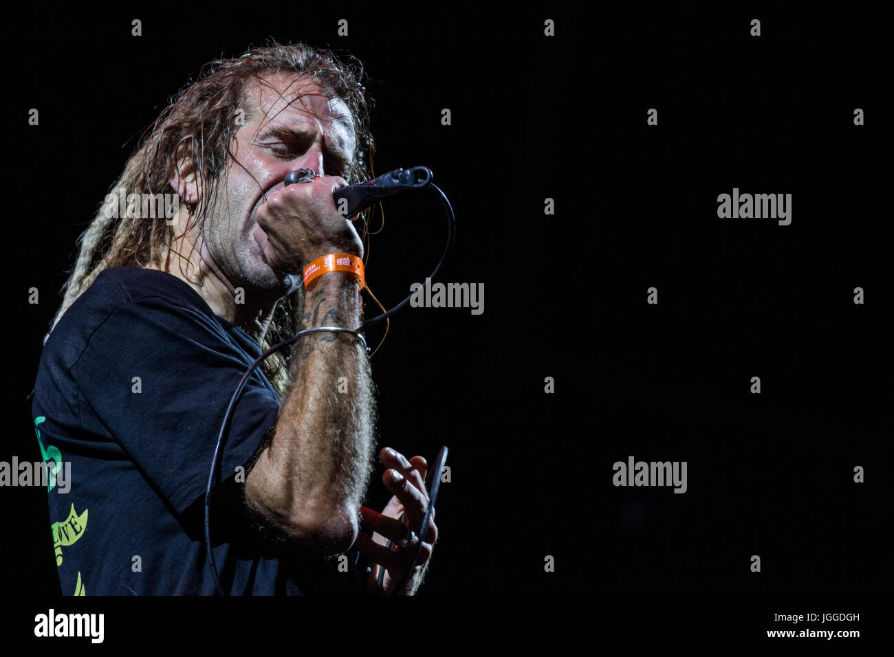 Randy Blythe vocalist of the band Lamb of god in the rock al parque