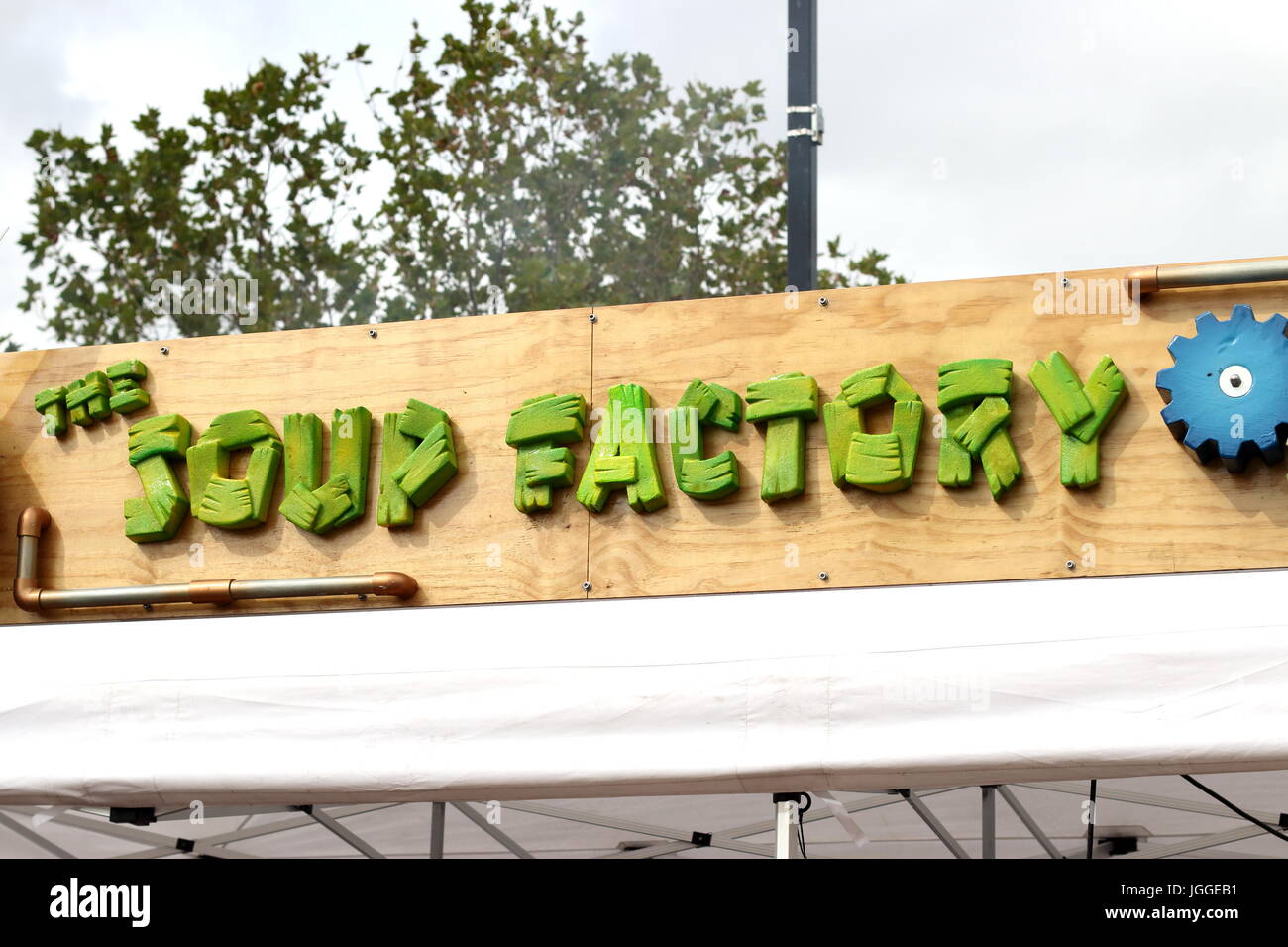 The Soup Factory Stall Sign Stock Photo Alamy