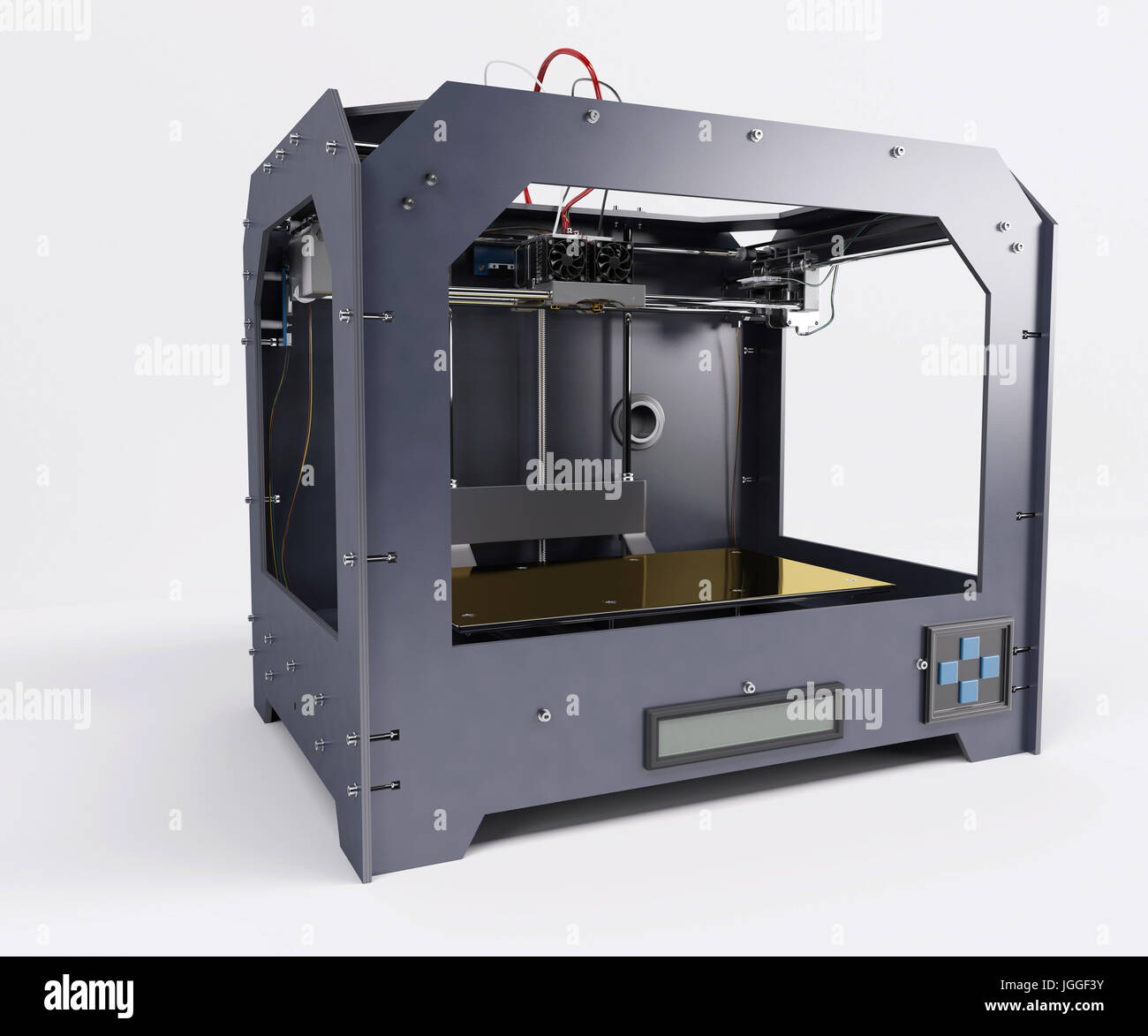 3D Render of 3 Dimensional  Printer Stock Photo