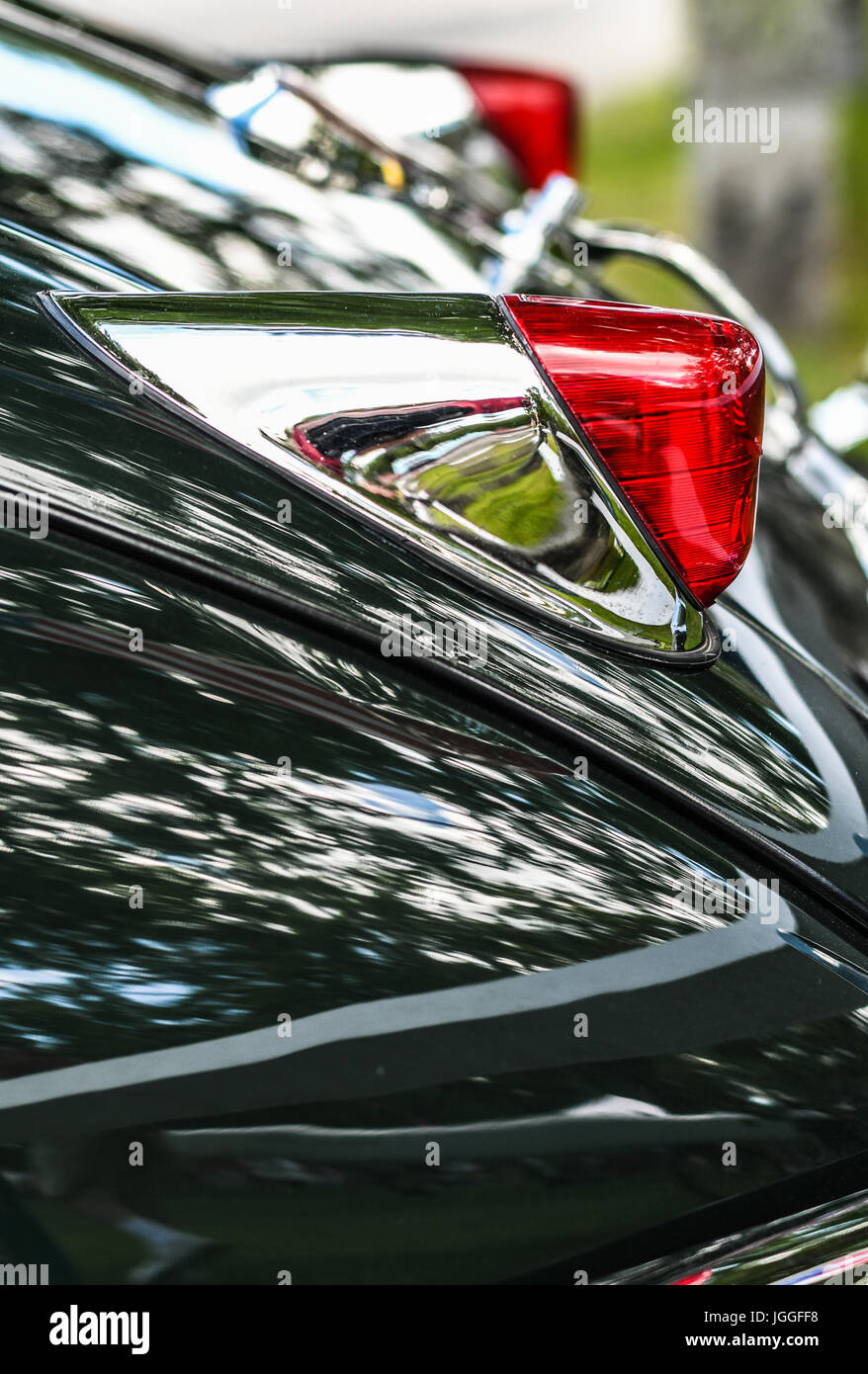 Tail lights of a green Jaguar XK 140 Stock Photo Alamy