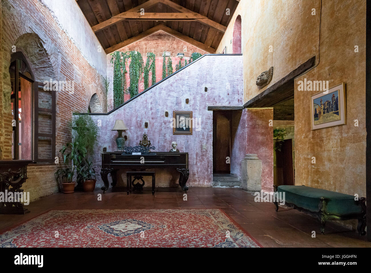 Architecture of colonial period, furniture inside a house of Antigua