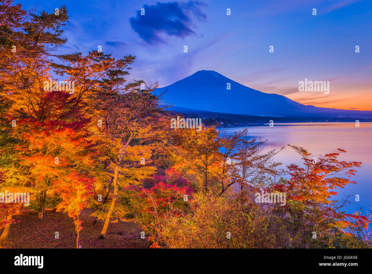 Mt. Fuji, Japan during autumn. Stock Photo