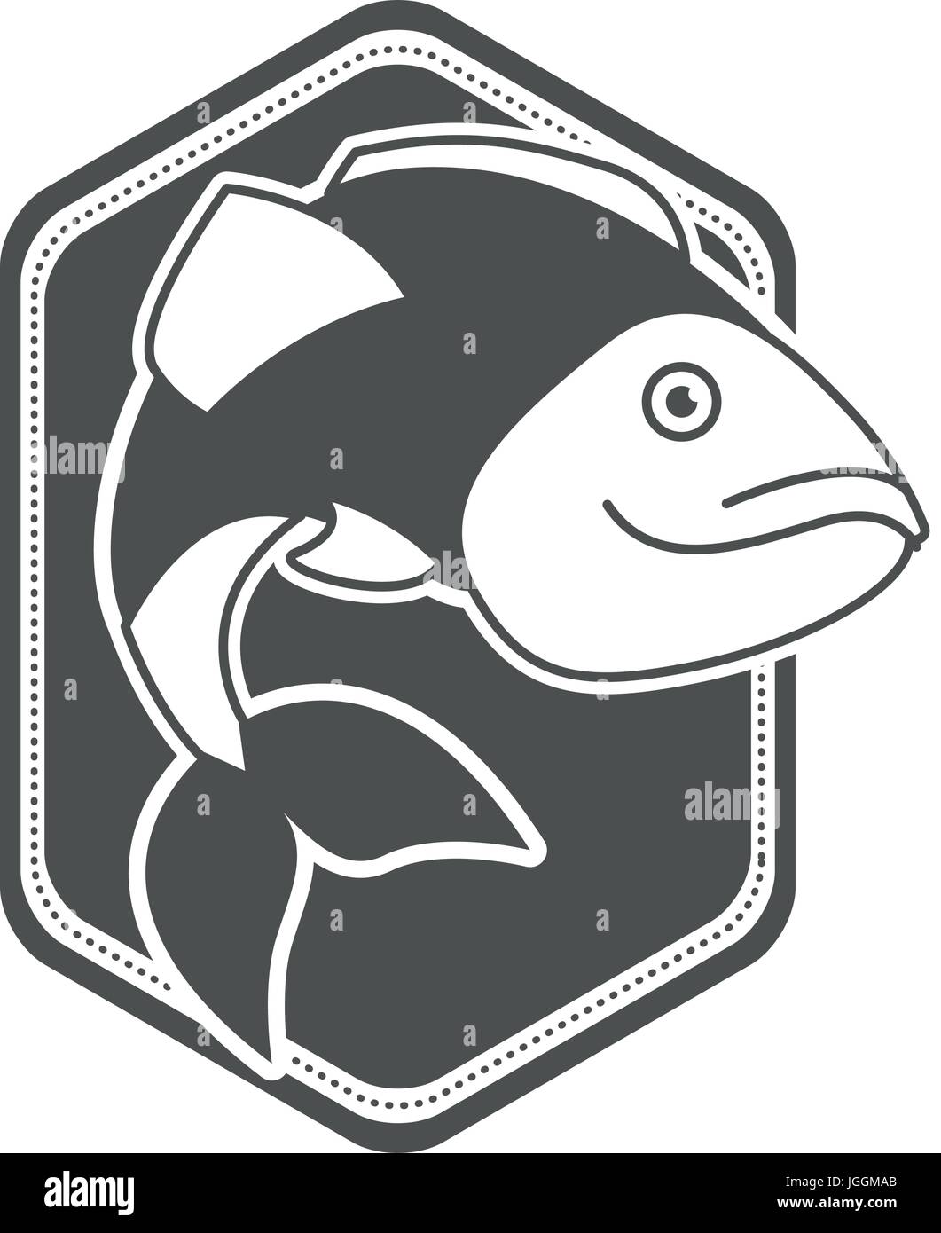 Dimond Shape Fish Line monochrome silhouette of diamond shape emblem with largemouth bass fish ...