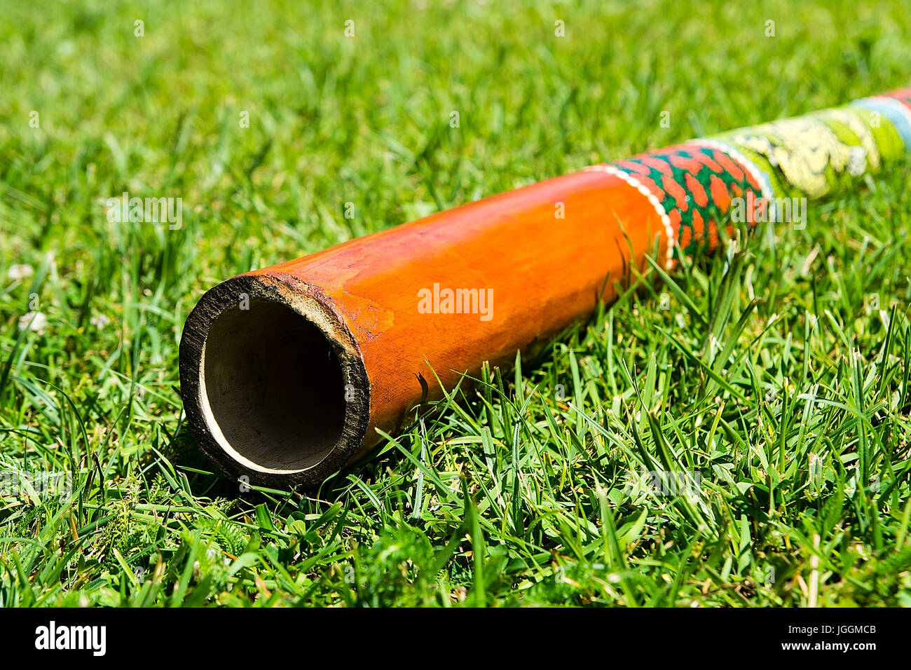 Didgeridoo traditional aboriginal instrument from Australia Stock