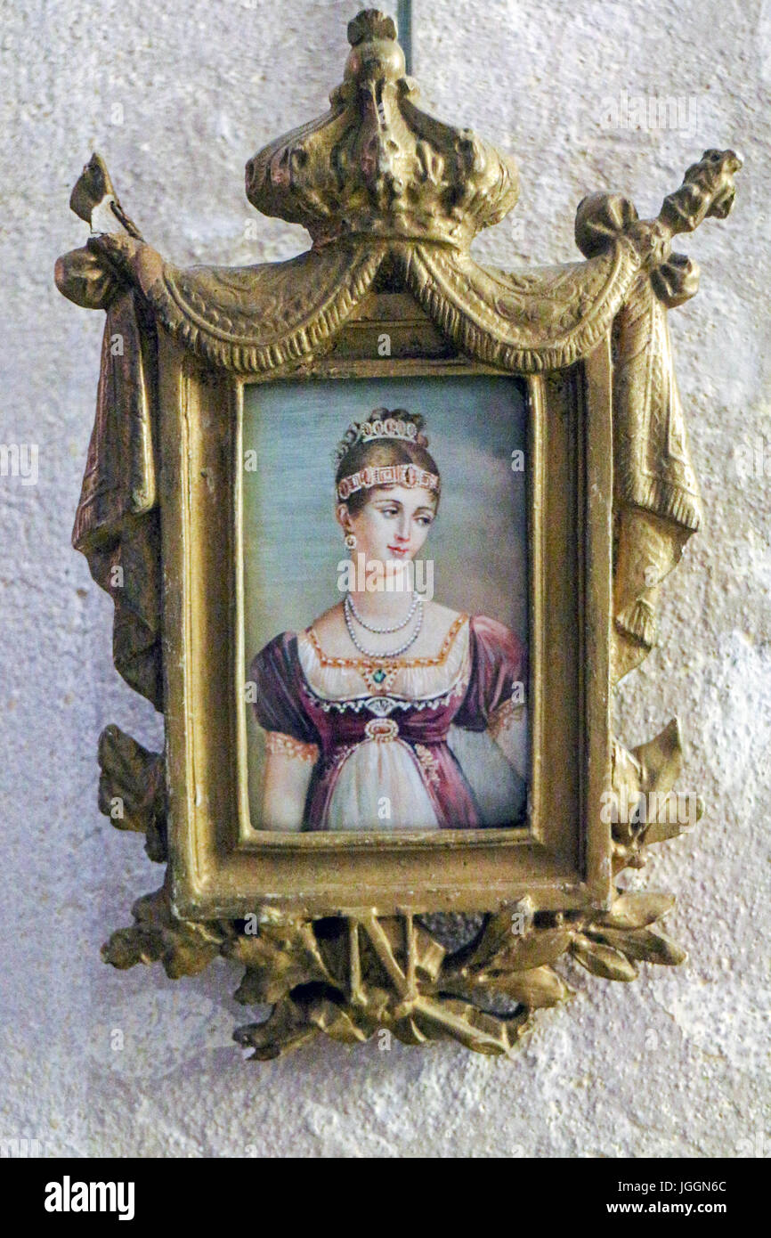 The house of Napoléon in Ajaccio : Portrait of Princesse Pauline,sister of Napoléon (1780-1825) Stock Photo