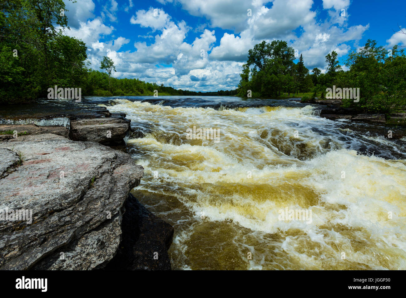 Eganville Ontario Canada Bonnechere River Fourth Chute Waterfall Stock