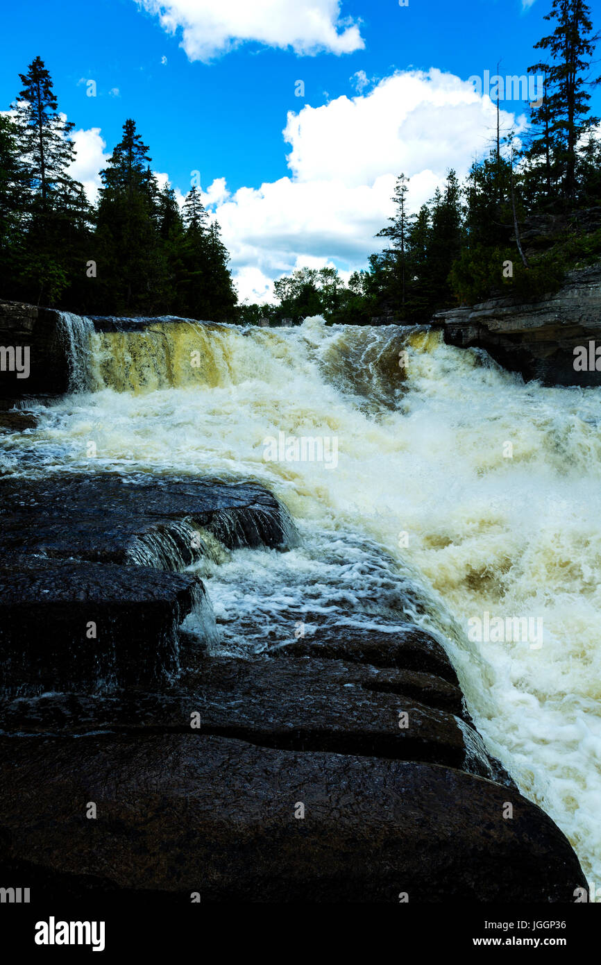 Eganville Ontario Canada Bonnechere River Fourth Chute Waterfall Stock