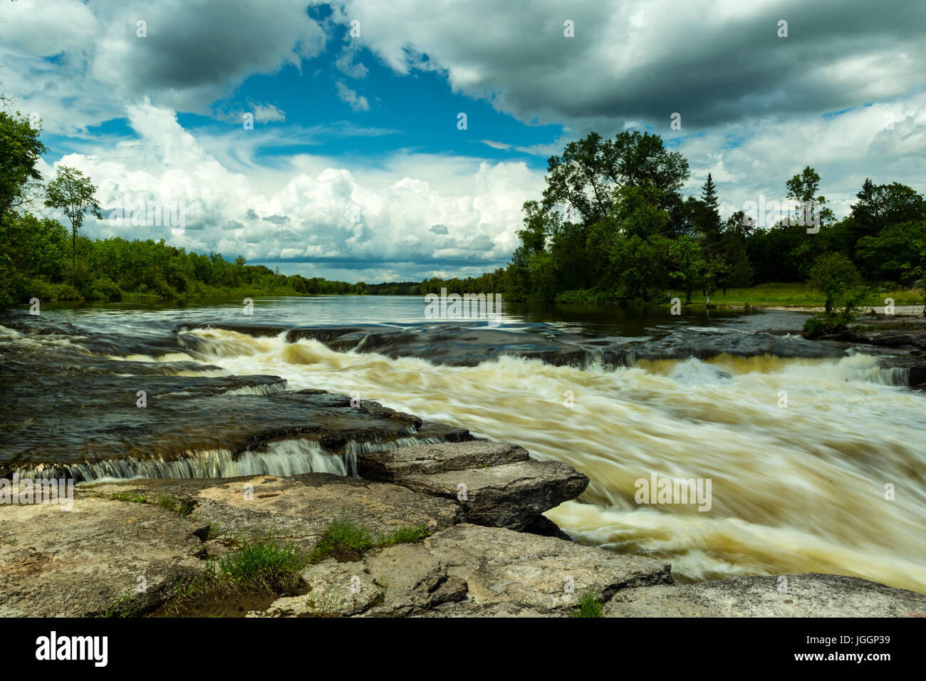 Eganville Ontario Canada Bonnechere River Fourth Chute Waterfall Stock