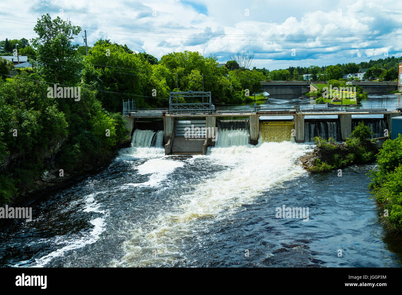 Eganville Ontario Canada Bonnechere River. Hydro Electric dam Stock