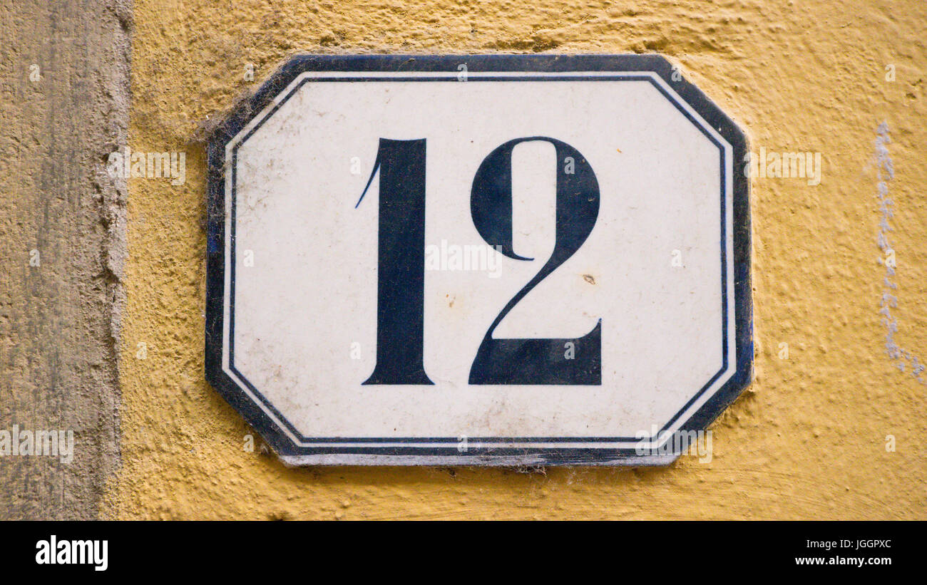 Addresses or street numbers on residential walls in Florence, Italy