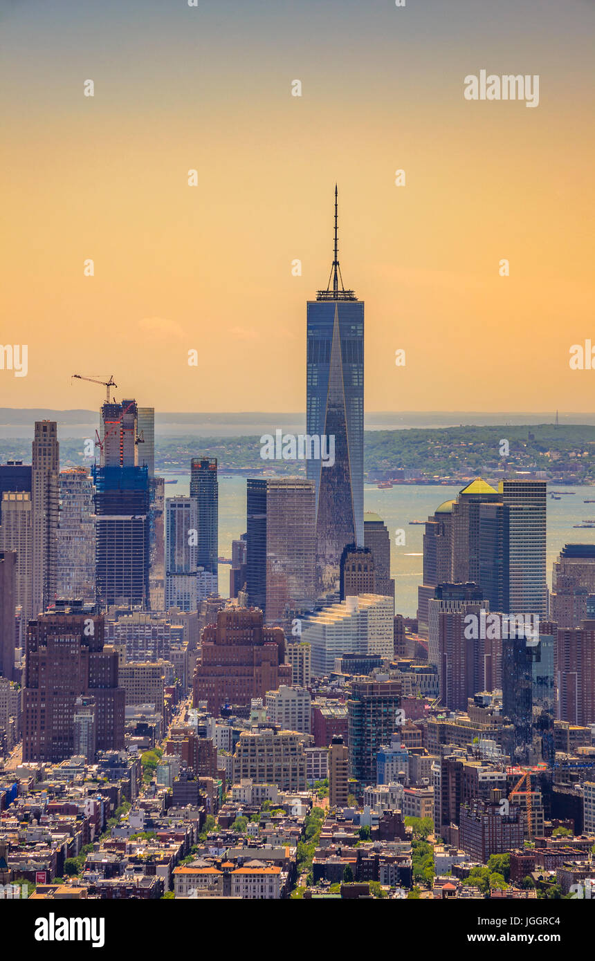 New York City skyline, aerial view of Manhattan Stock Photo - Alamy