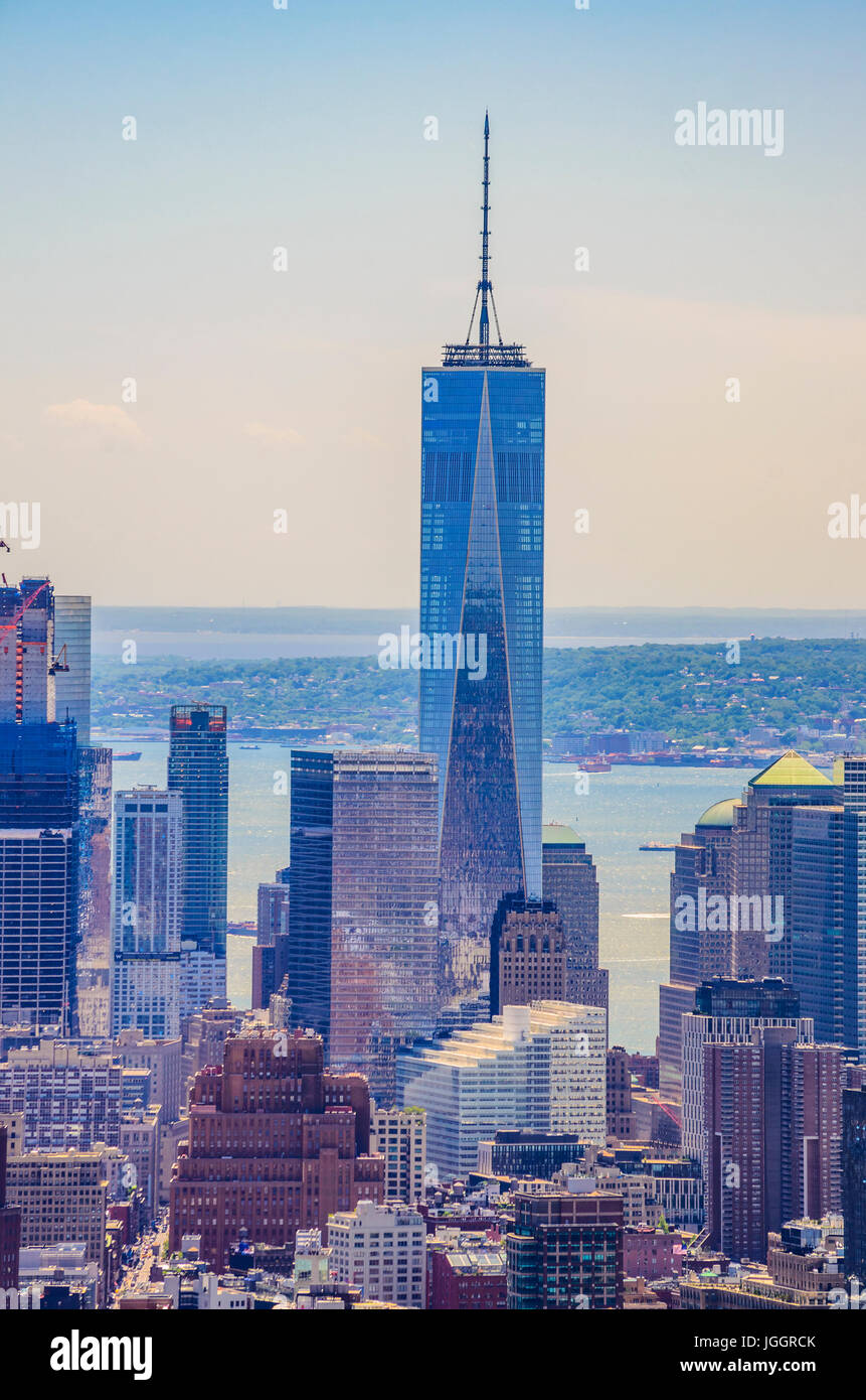 New York City skyline, aerial view of Manhattan Stock Photo - Alamy