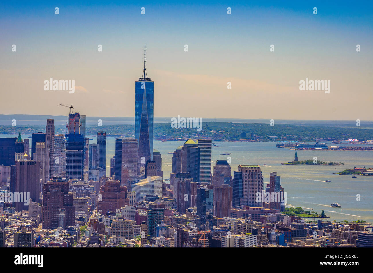 New York City skyline, aerial view of Manhattan Stock Photo - Alamy