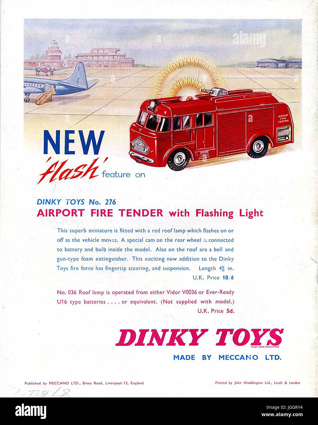 Meccano Magazine - Full page colour Dinky Toy adverts - 1962 - Realistic toys in competition with Corgi models that were increasing in popularity. Stock Photo