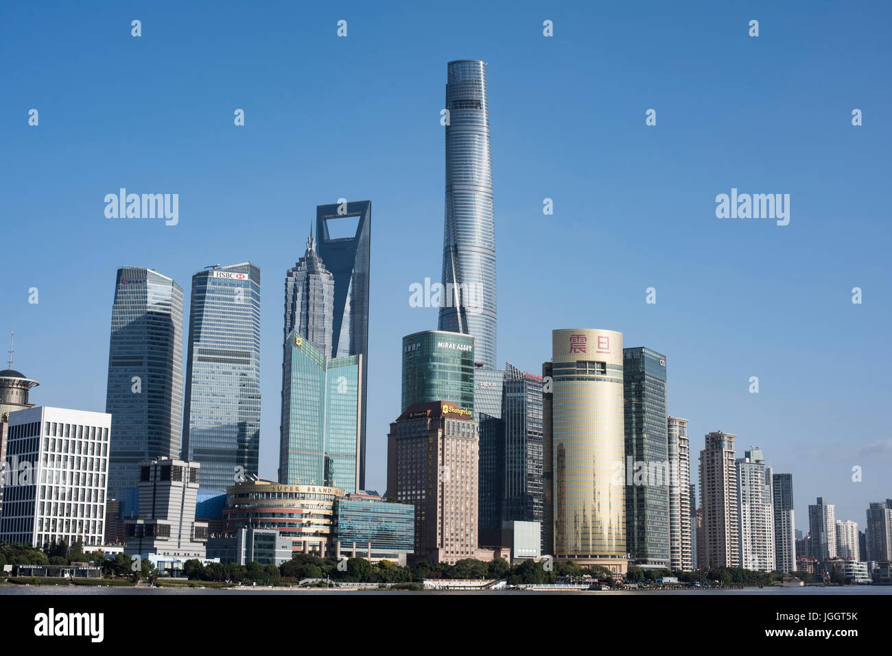 Gleaming Skyline of Shanghai, China Stock Photo