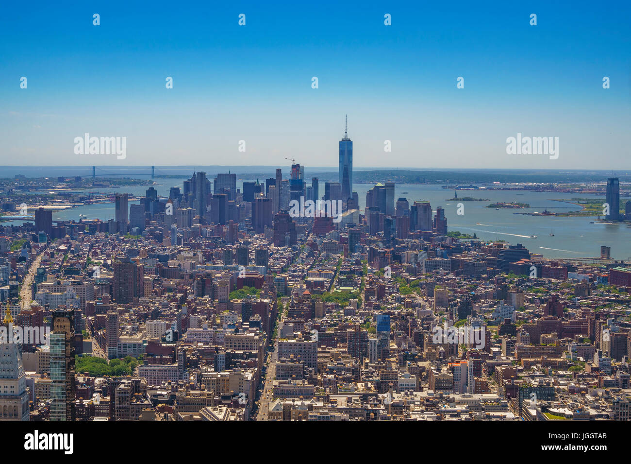 New York City skyline, aerial view of Manhattan Stock Photo - Alamy