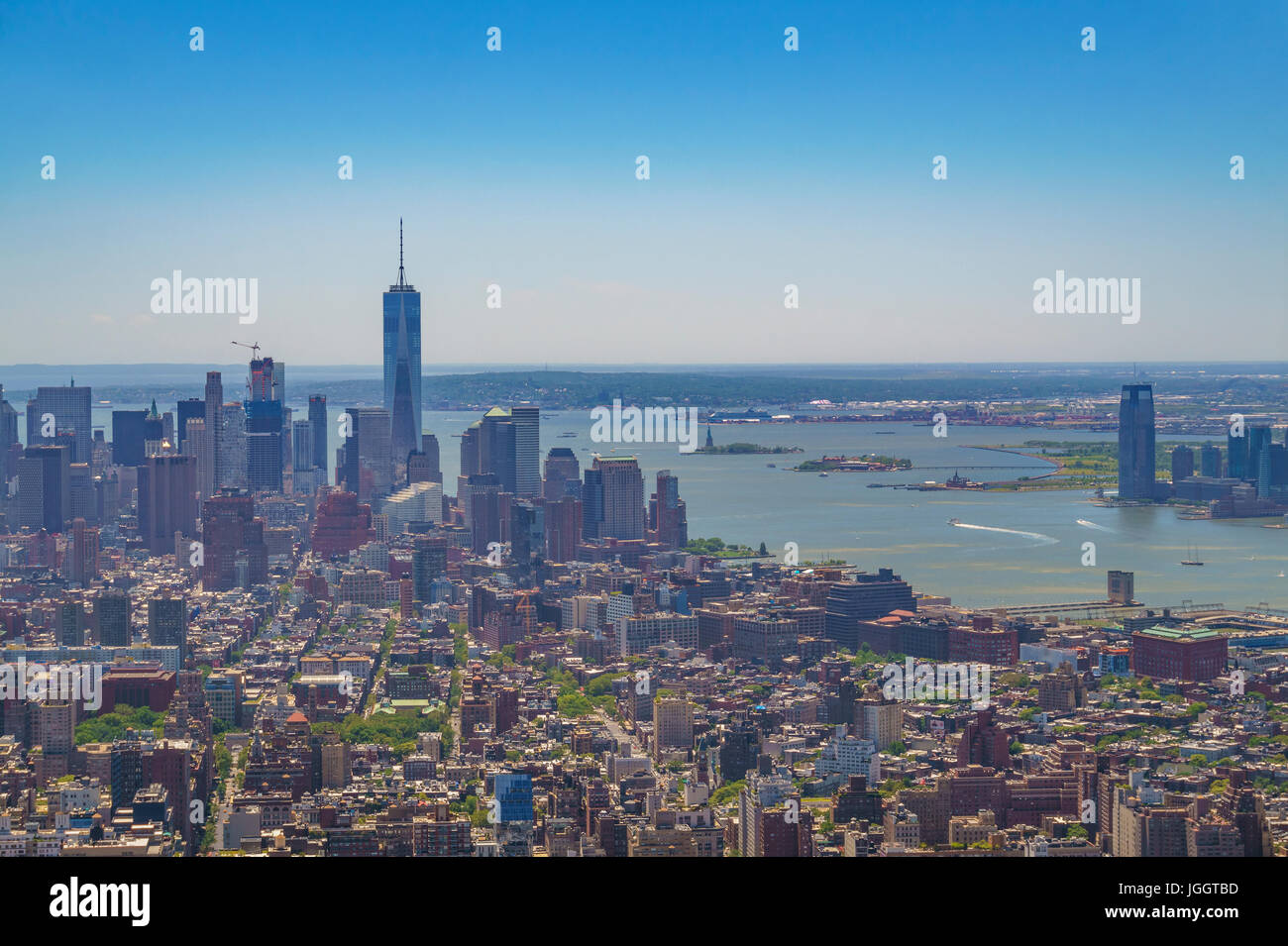 New York City skyline, aerial view of Manhattan Stock Photo - Alamy