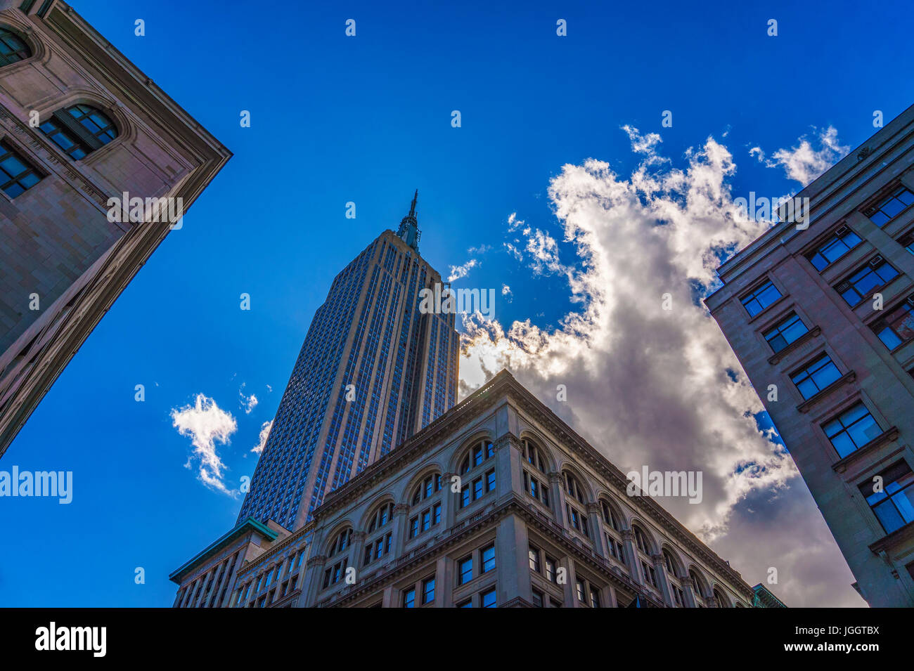 Urban view at the center of New York city. Architectural Buildings and