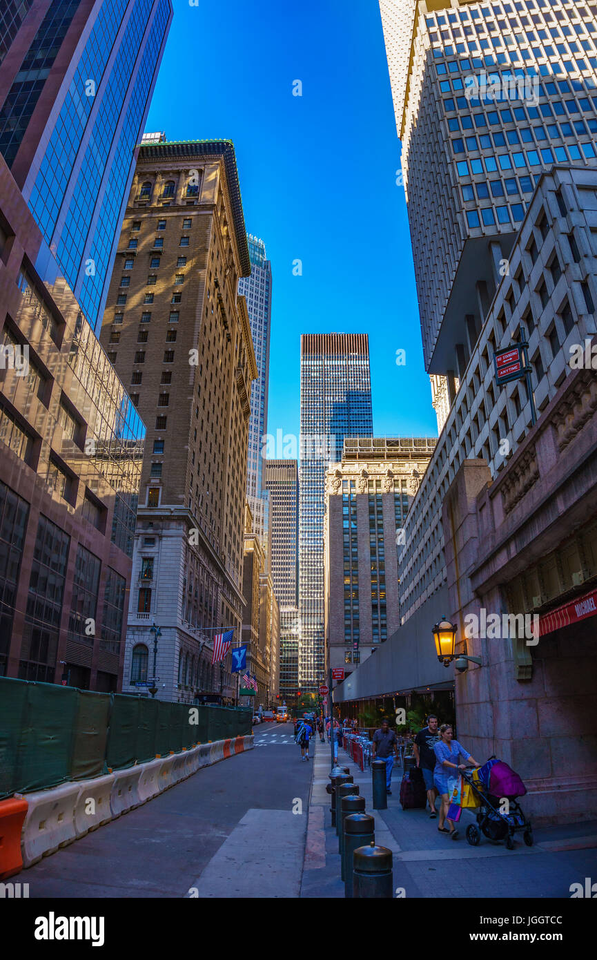 Urban view at the center of New York city. Architectural Buildings and