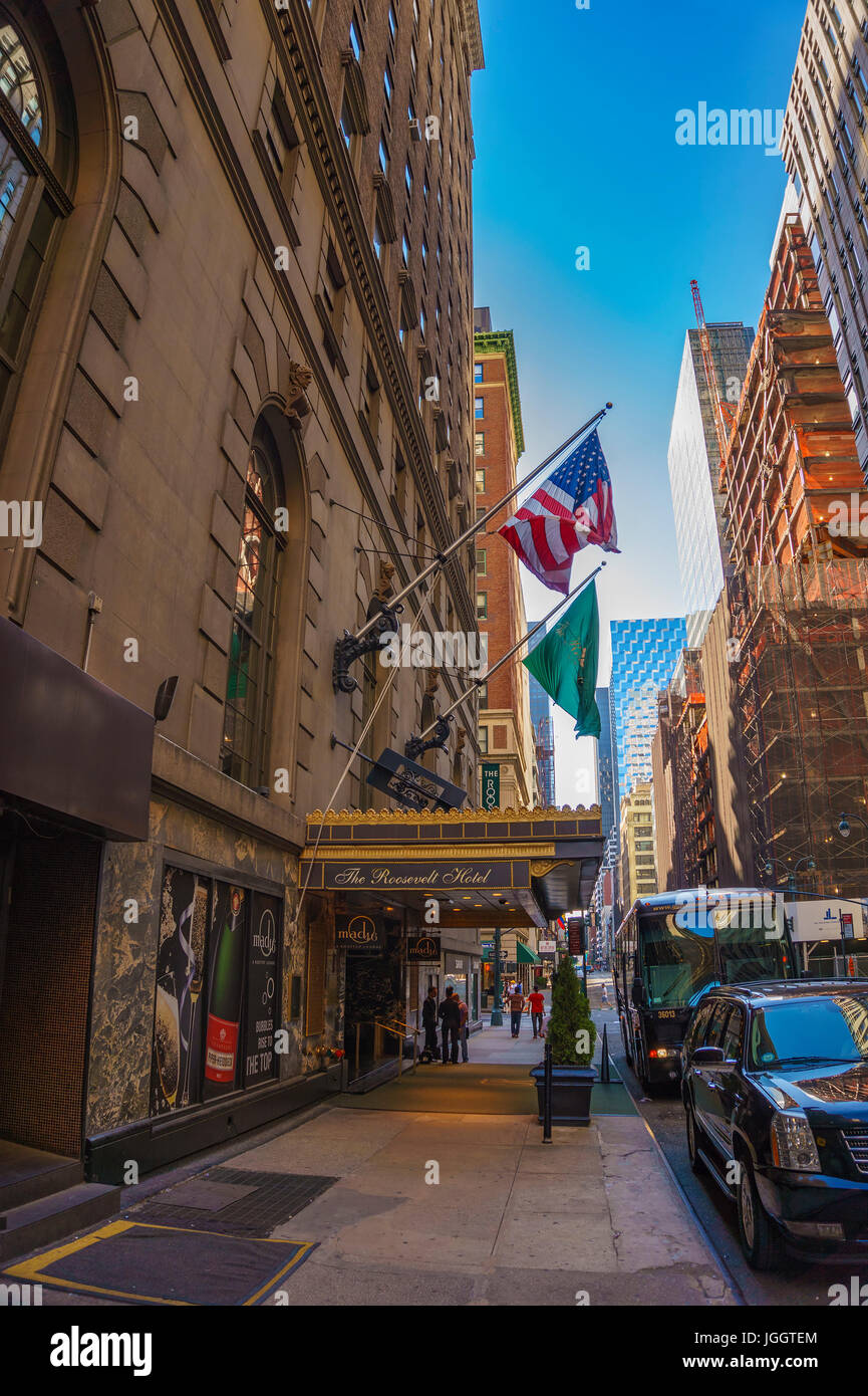 Urban view at the center of New York city. Architectural Buildings and