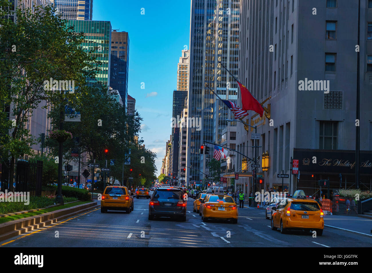 Urban view at the center of New York city. Architectural Buildings and