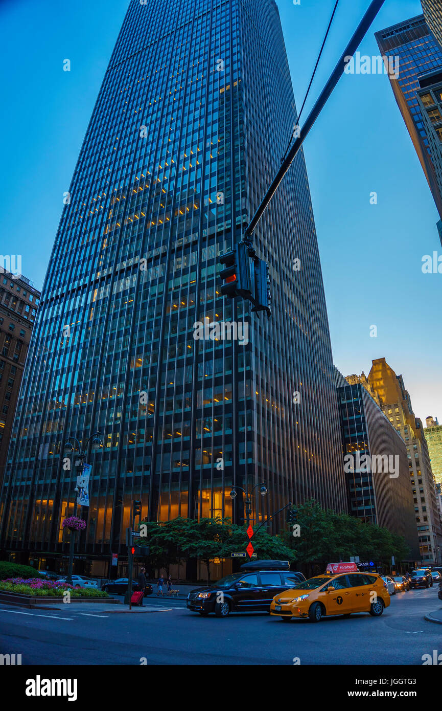 Urban view at the center of New York city. Architectural Buildings and