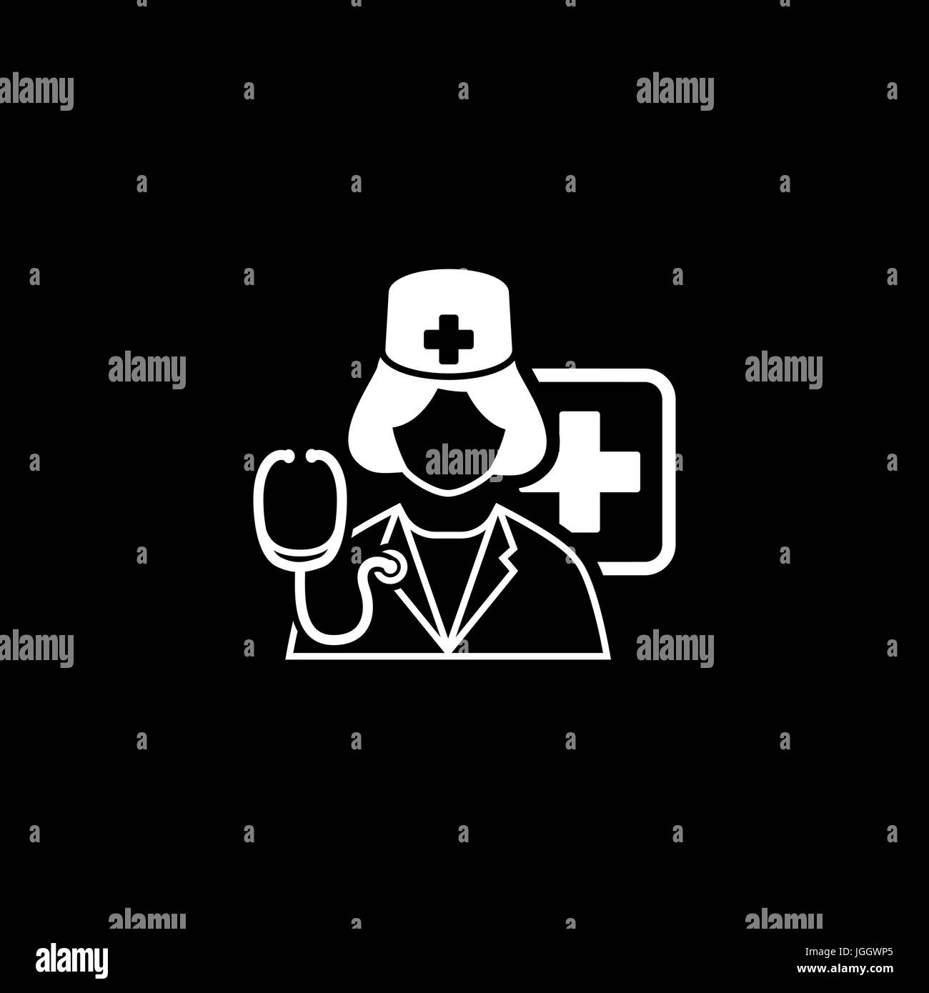Doctor on Duty Icon. Flat Design Stock Vector Image & Art - Alamy