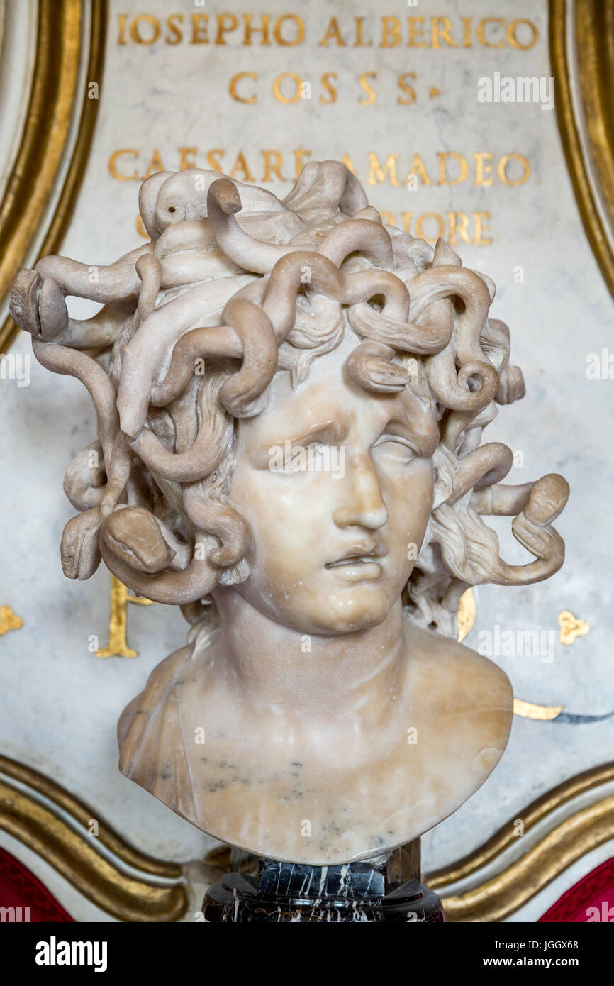 Head of Medussa by Bernini, Capitoline Museum, Campidoglio, Rome, Italy