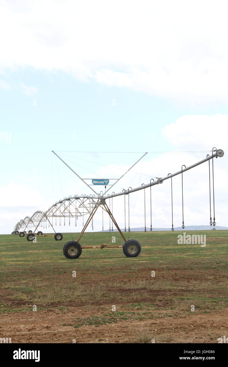 Equipment Irrigation, earth, Highway Agnésio Carvalho de Souza, MG-335, 2016, Minas Gerais, Brazil. Stock Photo