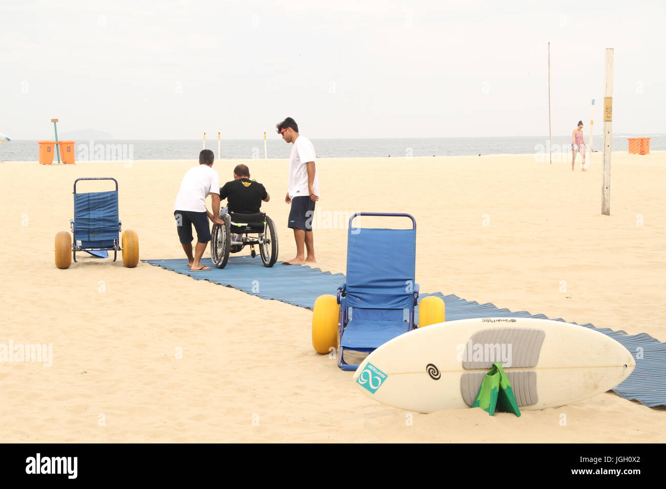 wheelchair, accessible beach, amphibious chair, Copacabana Beach, 2016