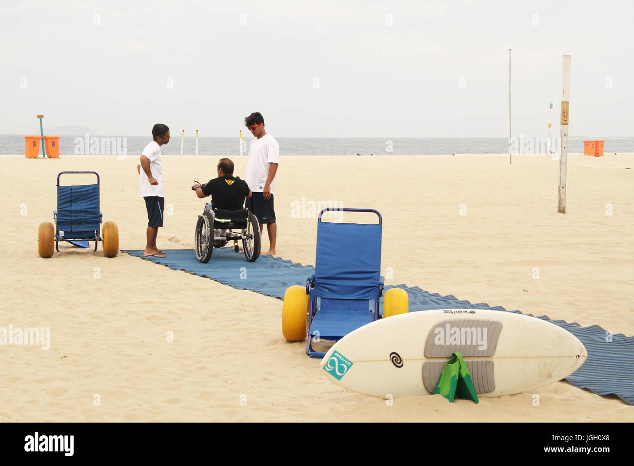 wheelchair, accessible beach, amphibious chair, Copacabana Beach, 2016