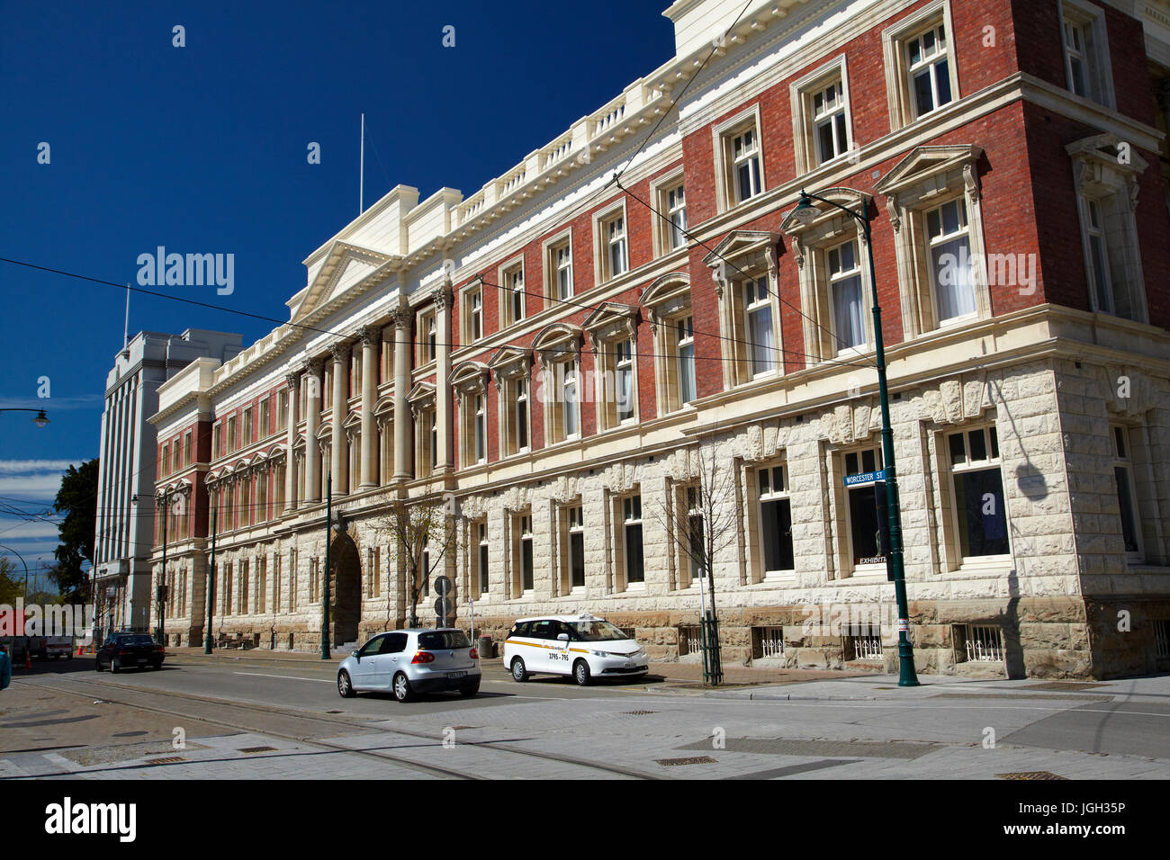 Historic Government Departmental Buildings, New Regent Street, Christchurch, Canterbury, South Island, New Zealand Stock Photo
