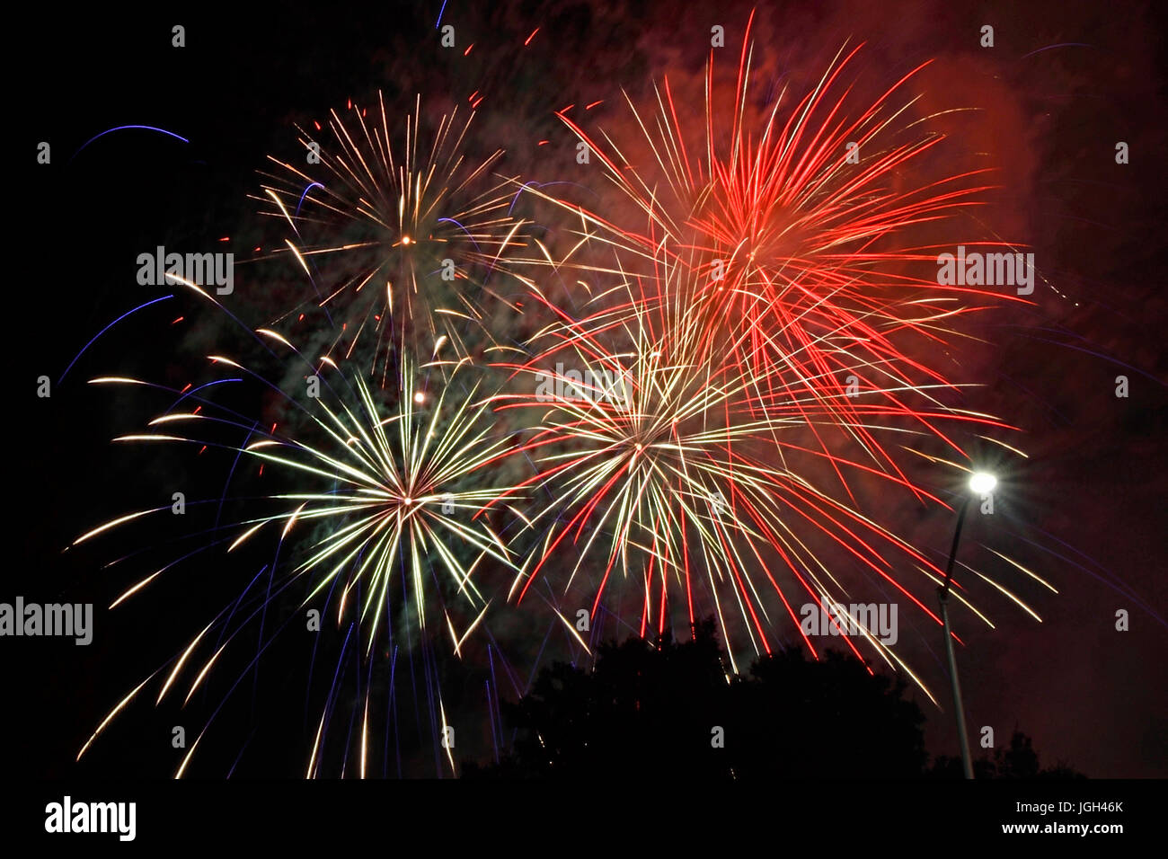 The 4th of July Fireworks at Cupertino, CA Stock Photo Alamy