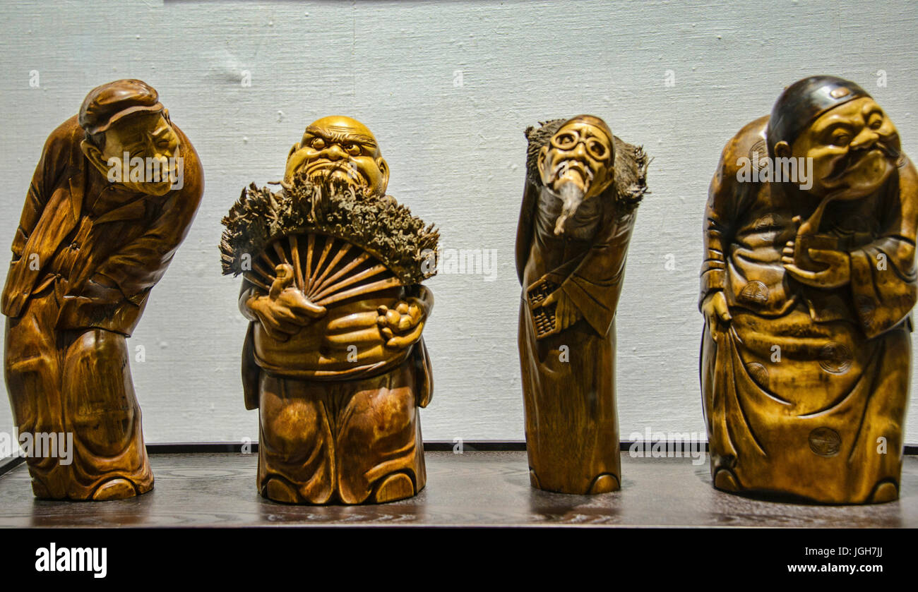 Wood carvings, Hangzhou, China Stock Photo
