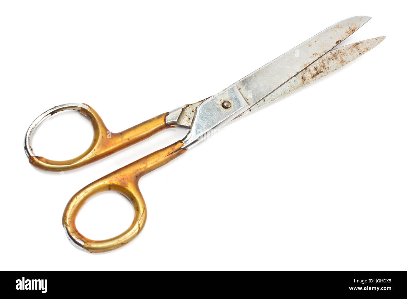Old rusty sewing scissors isolated on white Stock Photo Alamy