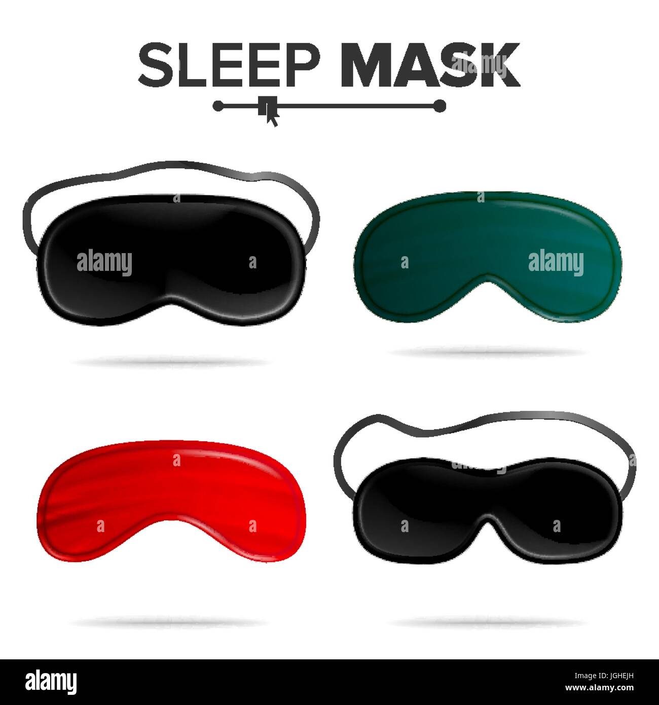 Sleep Mask Set Vector. Isolated Illustration Of Sleeping Mask Eyes ...